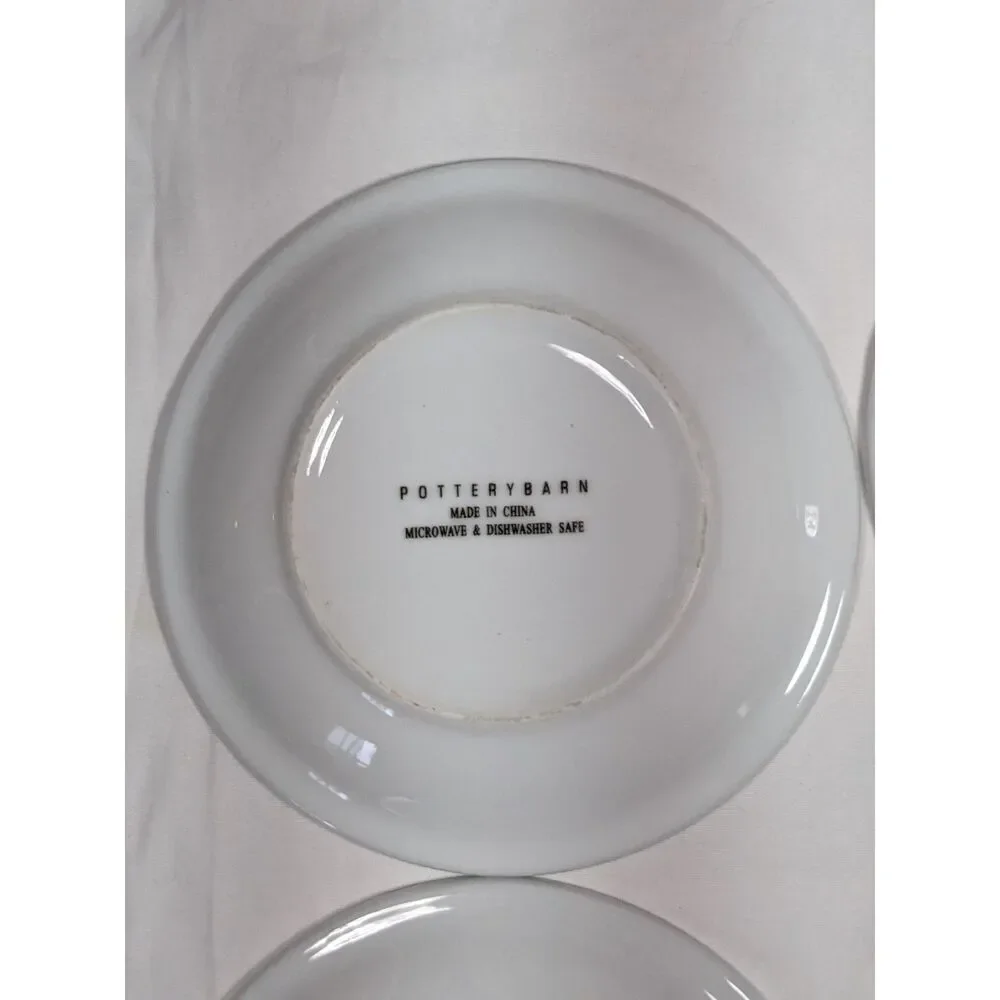 4 Pottery Barn White Plates 8